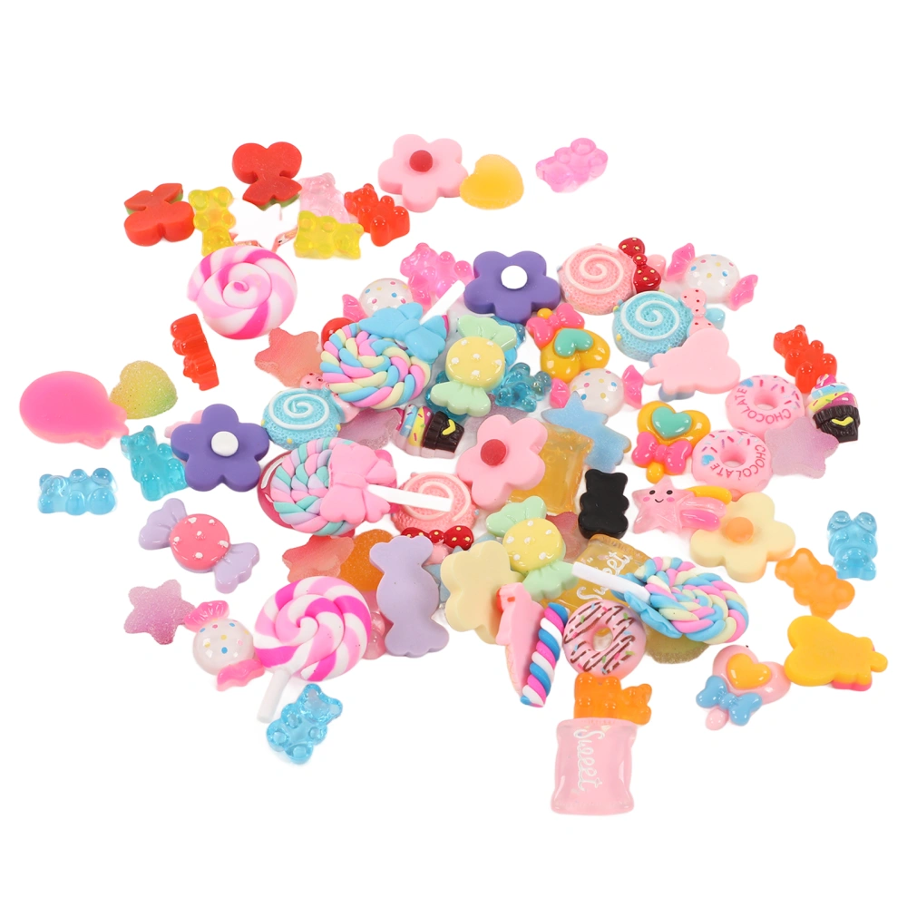 80Pcs Resin Decor ABS Resin Lightweight Durable Wear Resistant Bright Colors Wide Application Slime Decor for DIY