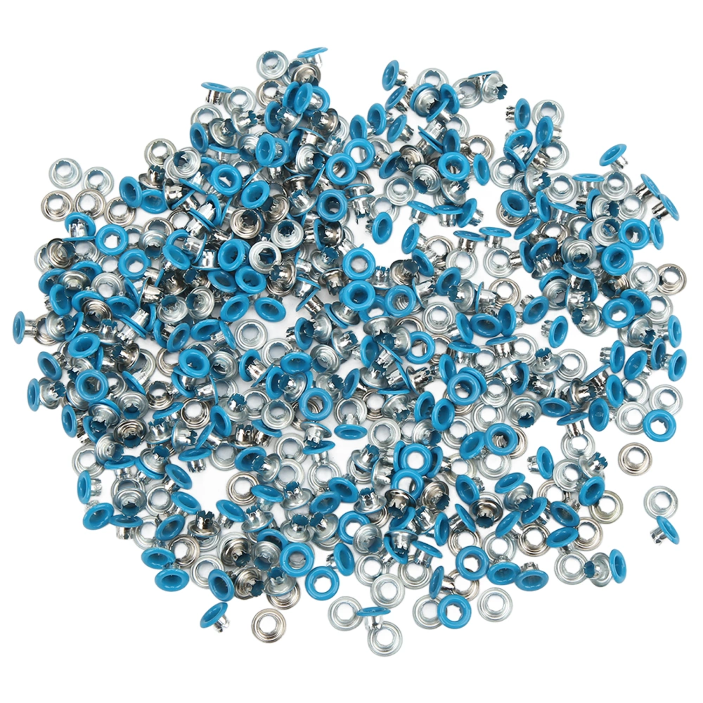 500Pcs Eyelet Grommet Round Edge Color Fine Workmanship Good Toughness Metal Eyelets for Shoes ClothingBlue