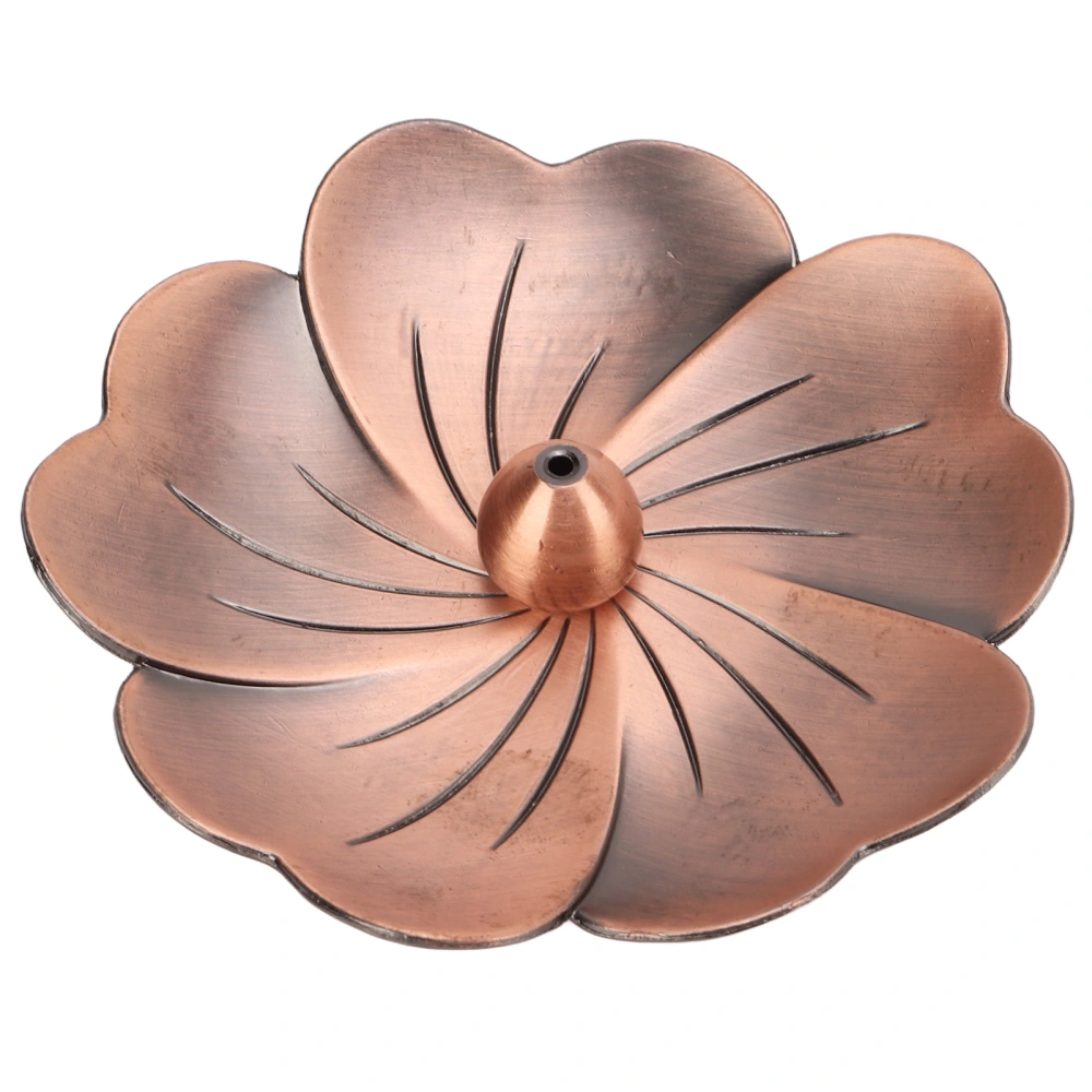 Incense Holder Retro Elegant Unique Flower Shape Separate Design Red Copper Color Incense Stick Holder