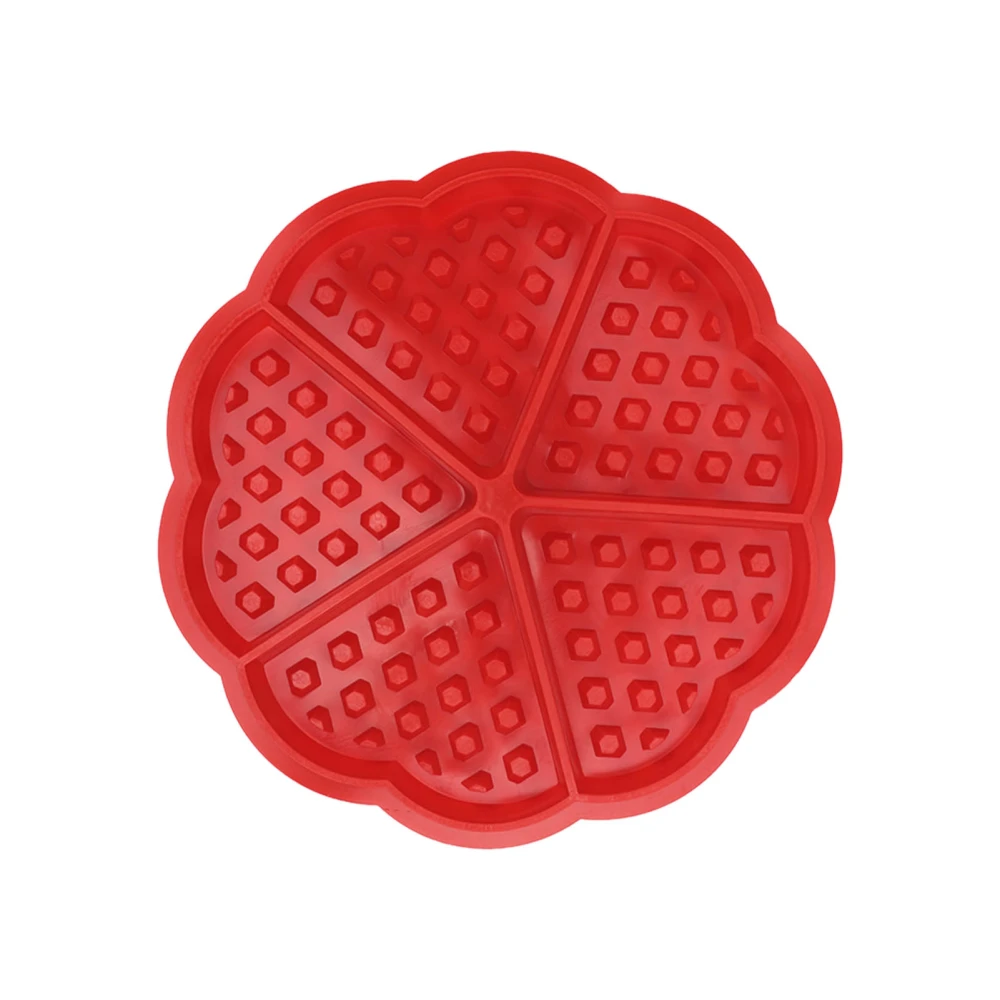 Waffle Silicone Mold Safe Good Elasticity Easy Demoulding DIY Baking Mold for Making Puddings Cake Chocolates5 Grid Heart Shape 51068