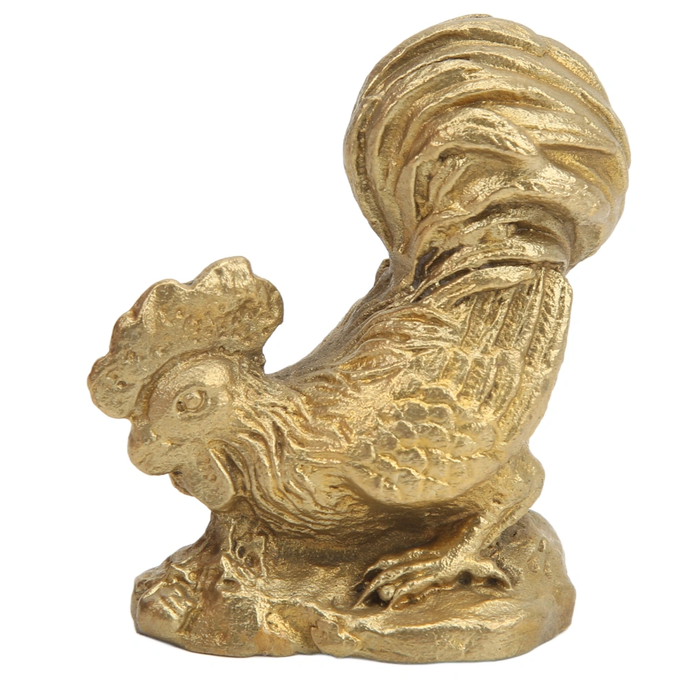 Brass Rooster Hand Crafted Fine Detail Rooster Statue for Outdoor Backyard Home Kitchen Decoration