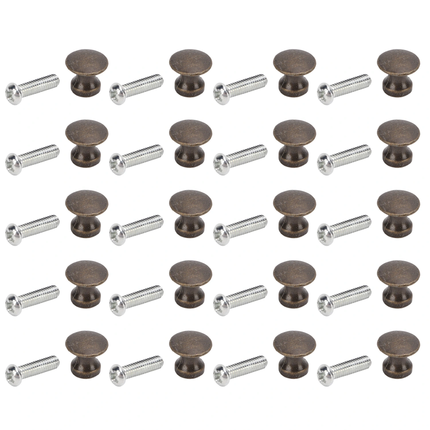 20 Sets Single Hole Small Handle 12x11MM Zinc Alloy Single Hole Jewelry Box Drawer Round Head Small HandleGreen Bronze