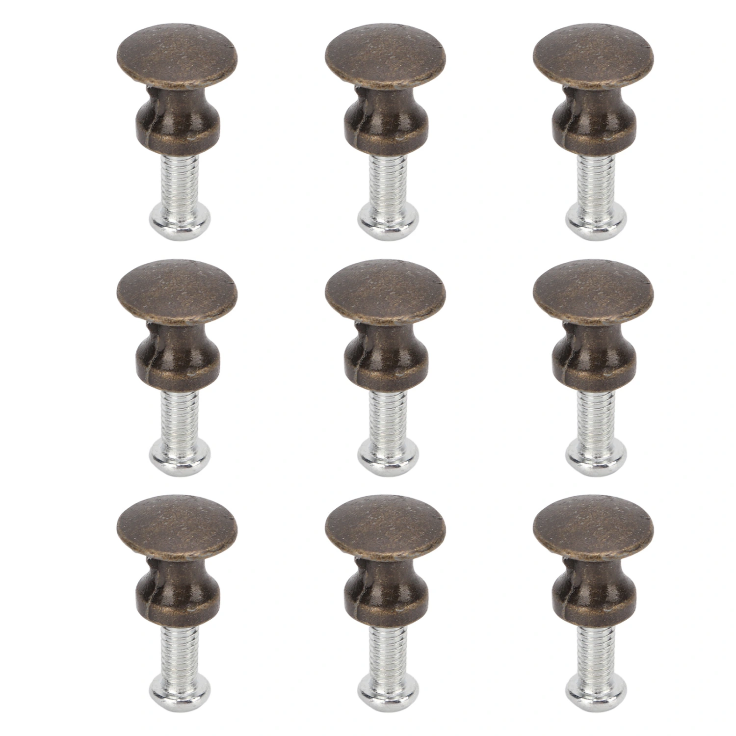 20 Sets Single Hole Small Handle 12x11MM Zinc Alloy Single Hole Jewelry Box Drawer Round Head Small HandleGreen Bronze