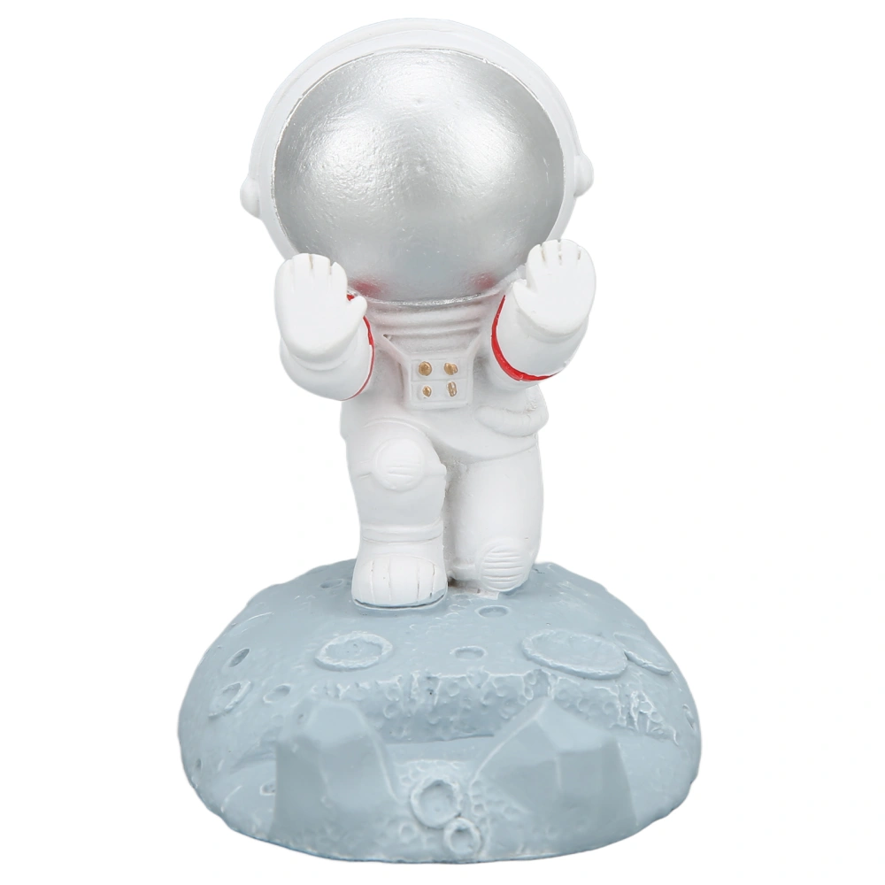 Mobile Phone Holder Creativity Spaceman Cartoon Astronaut Simple Resin Material Phone Holder for Home Kitchen OfficeSilver