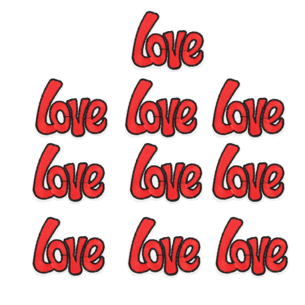 10Pcs Love Embroidered Patch Fine Embroidery Shading Blemishes Damage DIY Love Patches for Clothes Handbags Hats Pants