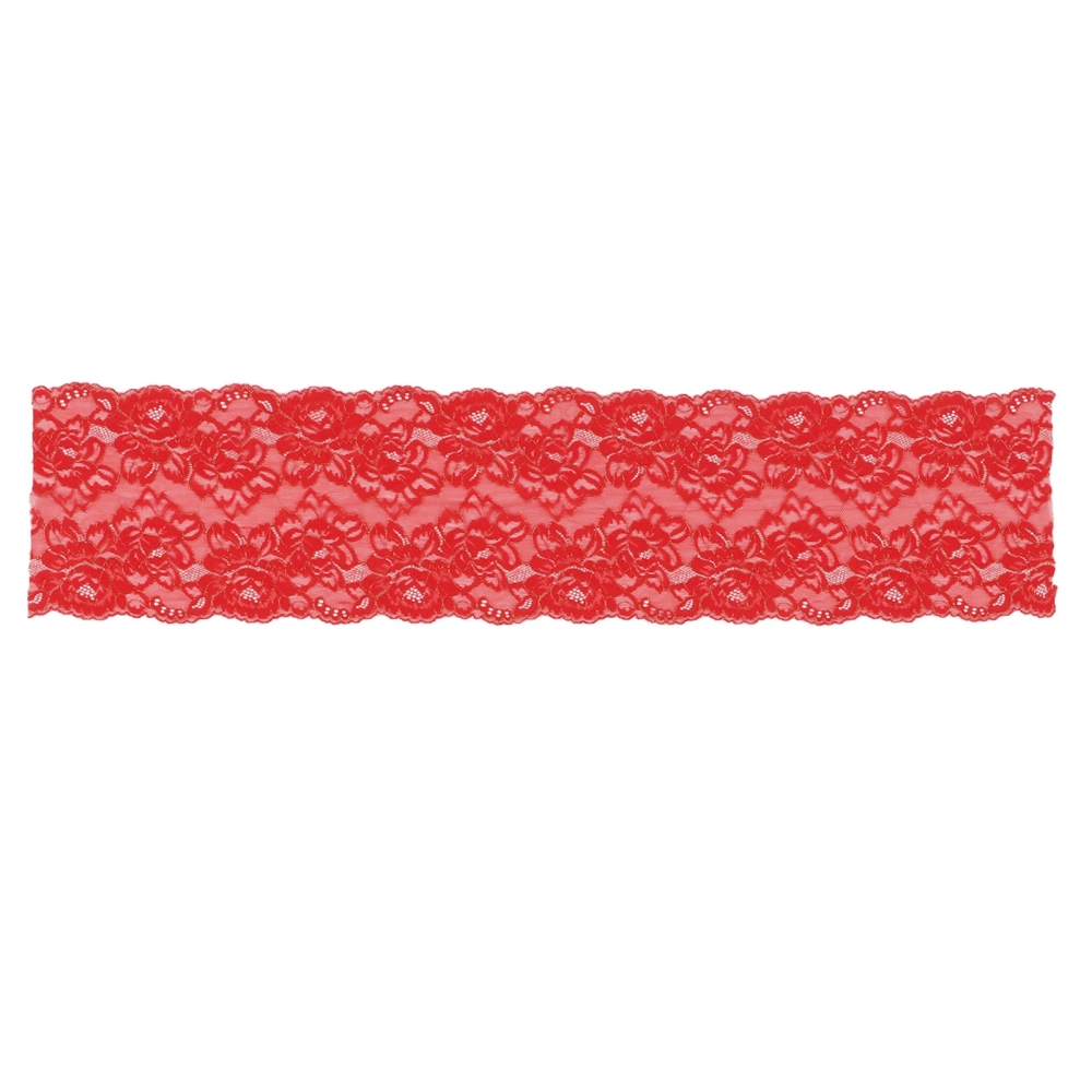 Lace Ribbon 7.9in Wide 10 Yards Long Skin Friendly Vibrant Color Soft Durable Multi Purpose Sewing Lace for DIY CraftsBright Red