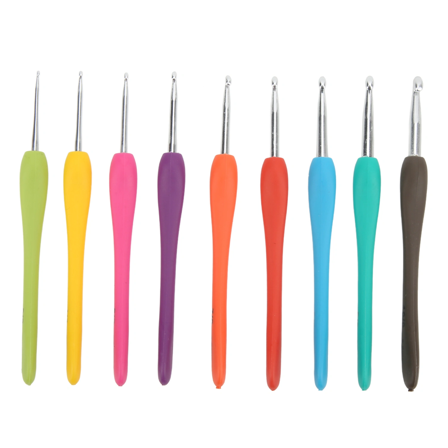9PCS Crochet Hook Set 2.0 to 6.0mm Color Coding Easy Operation Wide Application Crochet Needle for Grandmother