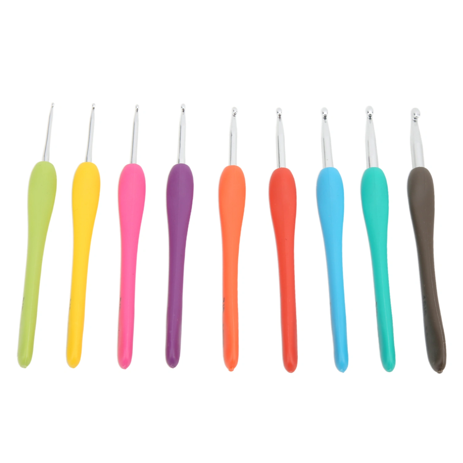 9PCS Crochet Hook Set 2.0 to 6.0mm Color Coding Easy Operation Wide Application Crochet Needle for Grandmother