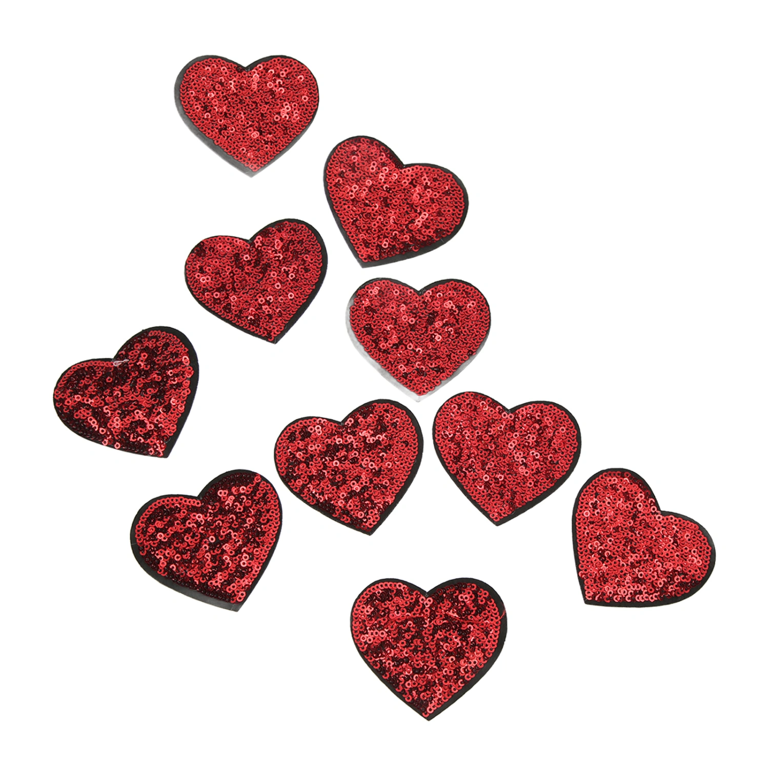 10PCS Red Heart Patch DIY Sewing Cotton Ironing On Patch Embroidered Applique for Sewing Wedding Dresses Gifts Bags