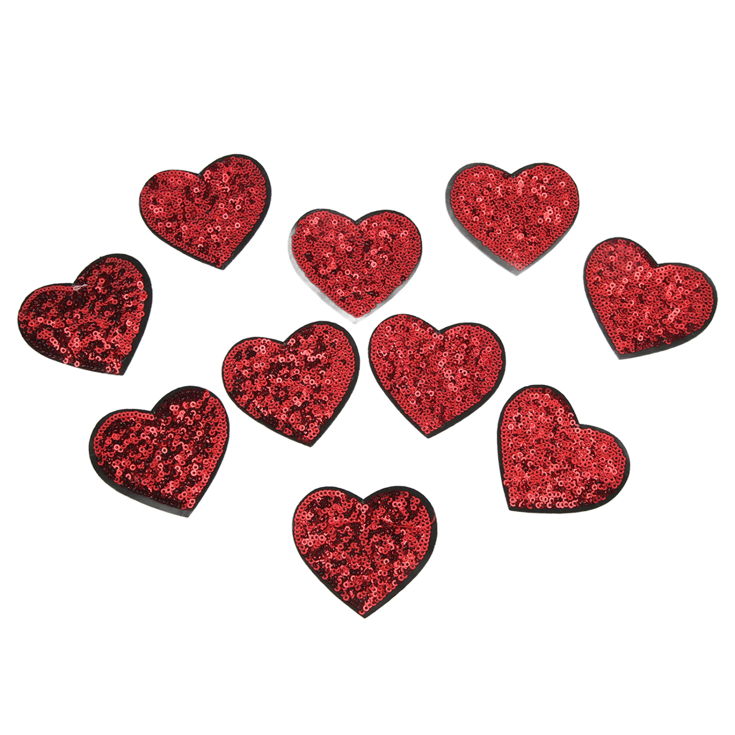 10PCS Red Heart Patch DIY Sewing Cotton Ironing On Patch Embroidered Applique for Sewing Wedding Dresses Gifts Bags