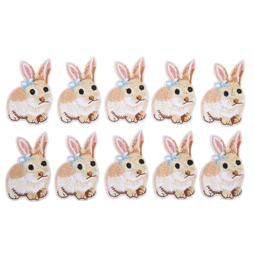 10Pcs Iron On Patches Little Cute Bunny Durable Lightweight Wide Application Jean Patches for Bag Clothes DIY