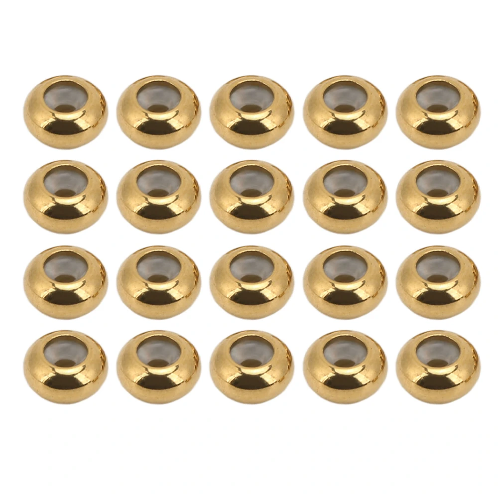 20Pcs Stainless Steel Spacer Beads Locatable Adjustment Gold 6x3x1.5mm DIY Jewelry Making Accessories