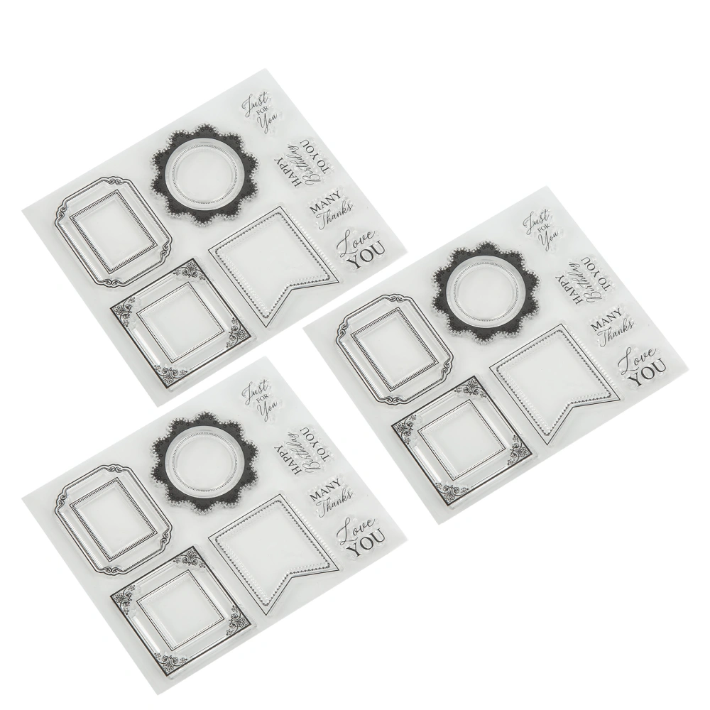 3pcs Clear Stamps TPR Material Transparent Appearance DIY Making Durable Reusable Embossing Card Making Tool