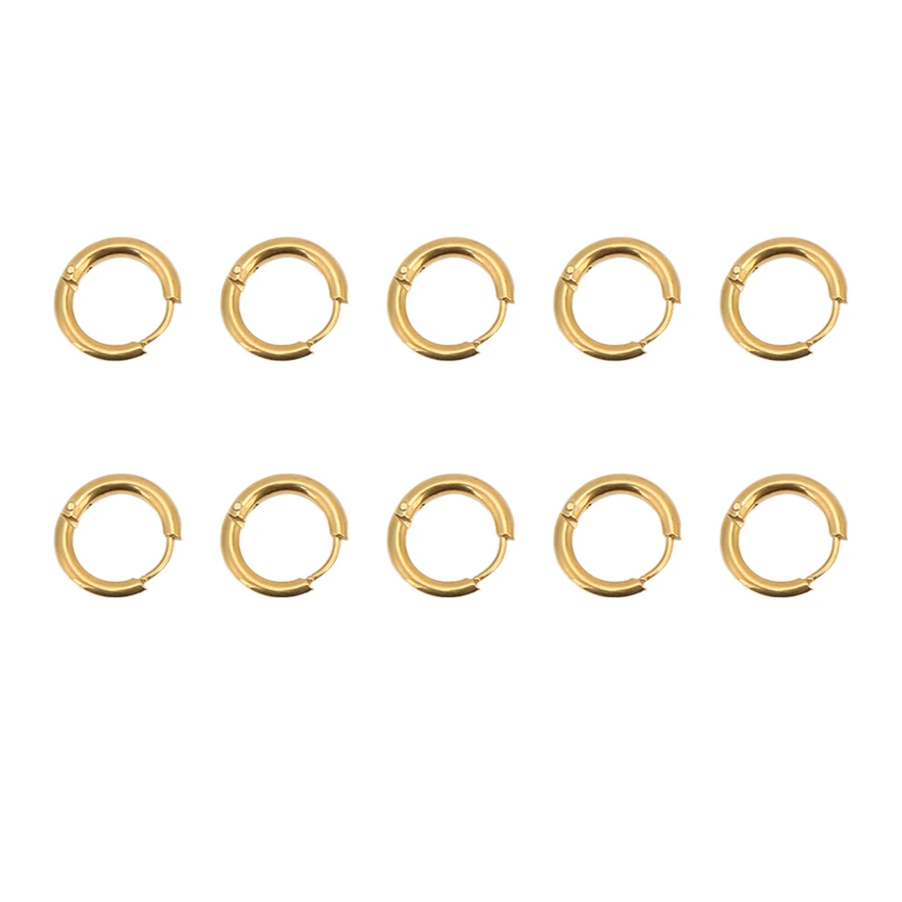 10Pcs Hoop Earrings Golden Simple Wire Diameter 2.5mm Inside Diameter 10mm Earrings Accessories