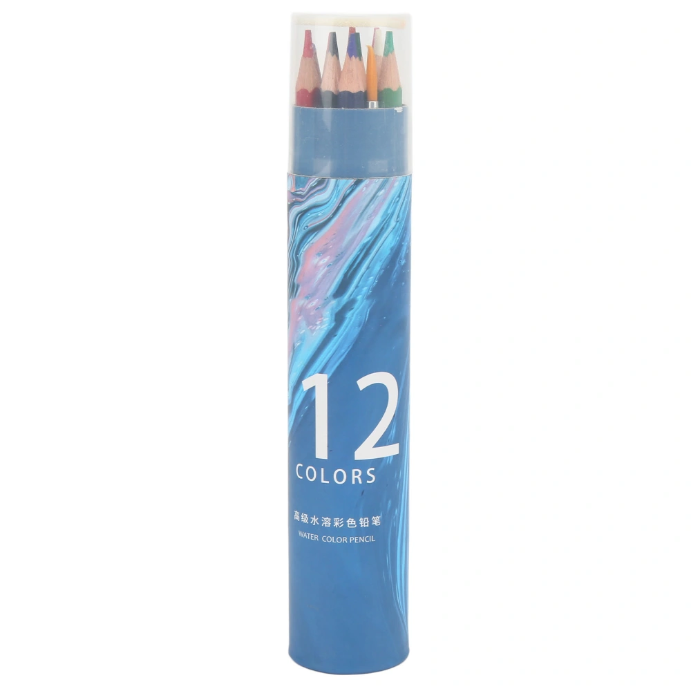 Water Soluble Colored Pencil 12 Colors Smoother Writing Bright Colors Odorless Watercolor Pencil Set for Sketching