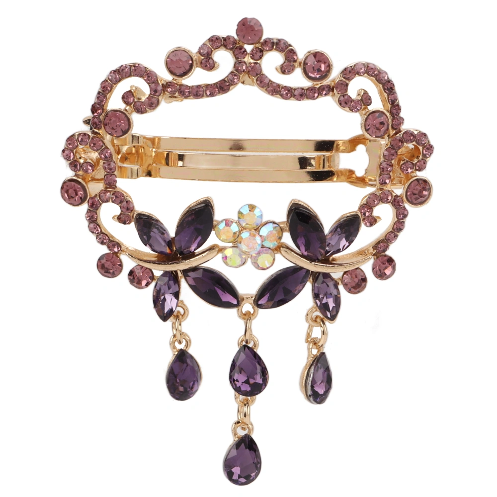 Hair Barrettes Elegant Style Alloy Resin Rhinestone Vibrant Colors Sturdy Durable Eye Catching Small Hair ClipsPurple