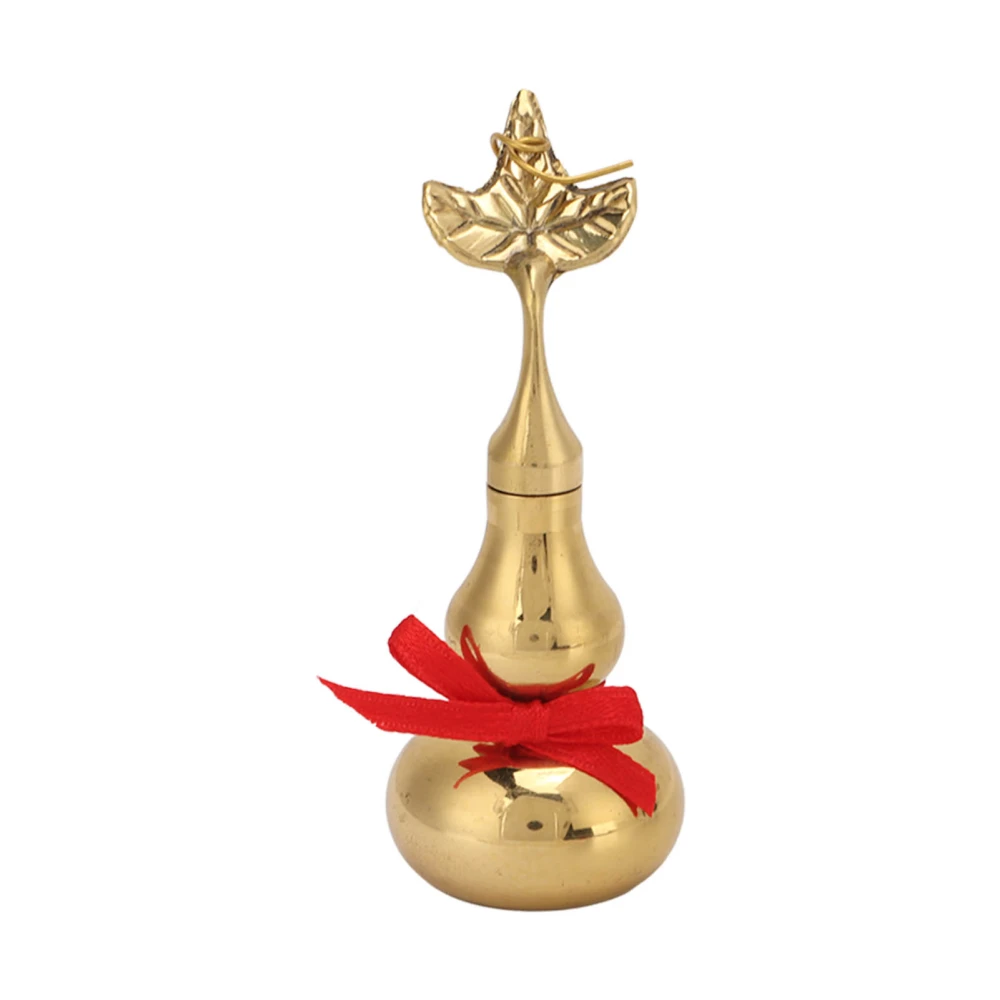 Gourd Statue Height 7cm Brass Material Exquisite Workmanship Bring Good Luck Handcrafted Office Decoration