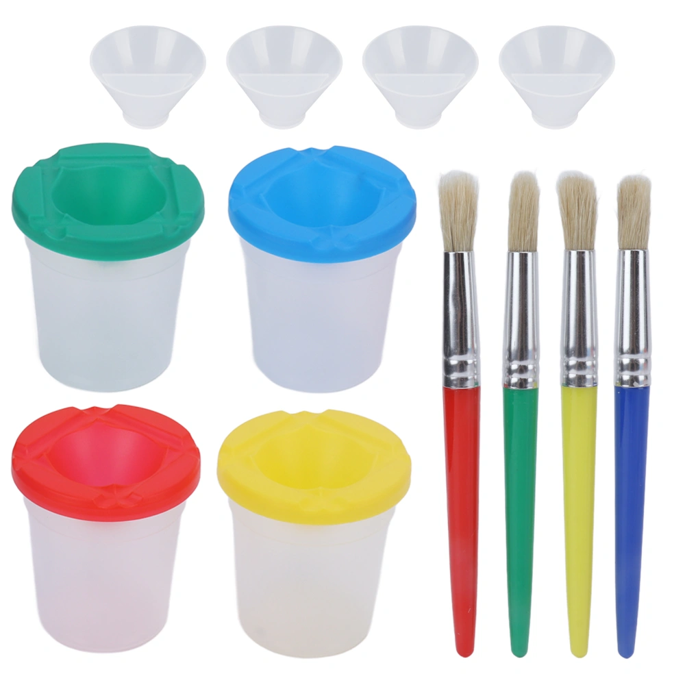 Paint Mixing Cup Set Premium Material Spill Proof Wide Application Paint Cups with Brushes for Art Painting Course