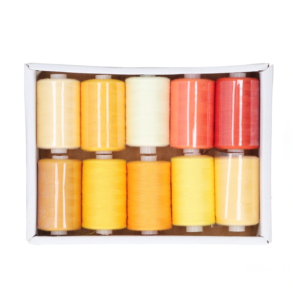 Sewing Thread 10 Color Yellow Series 1000 Yards Household Multifunction Polyester DIY Sewing Supplies