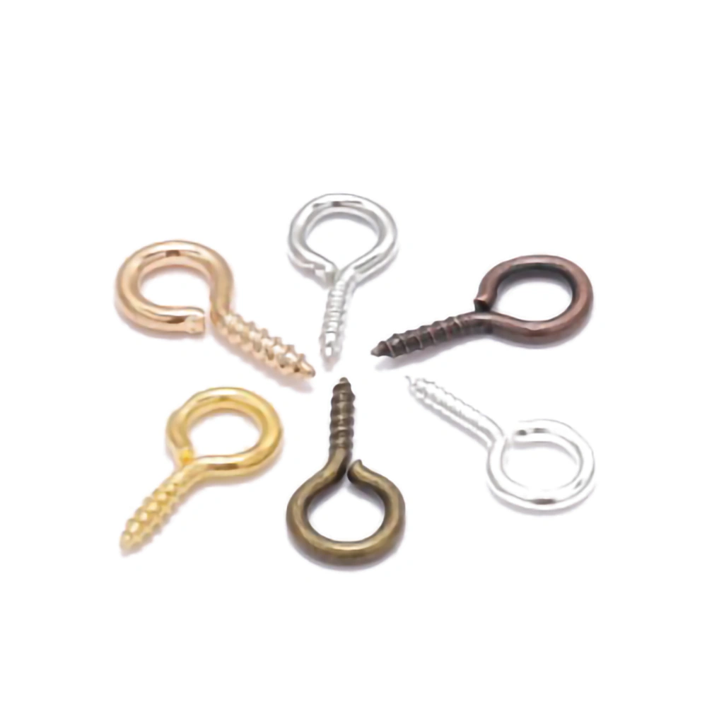 200pcs Eye Hooks Eye Hooks 12x5.5mm/0.5x0.2in Bright Color Manual Grinding Polishing DIY Making Eyelet ScrewColor Mixed