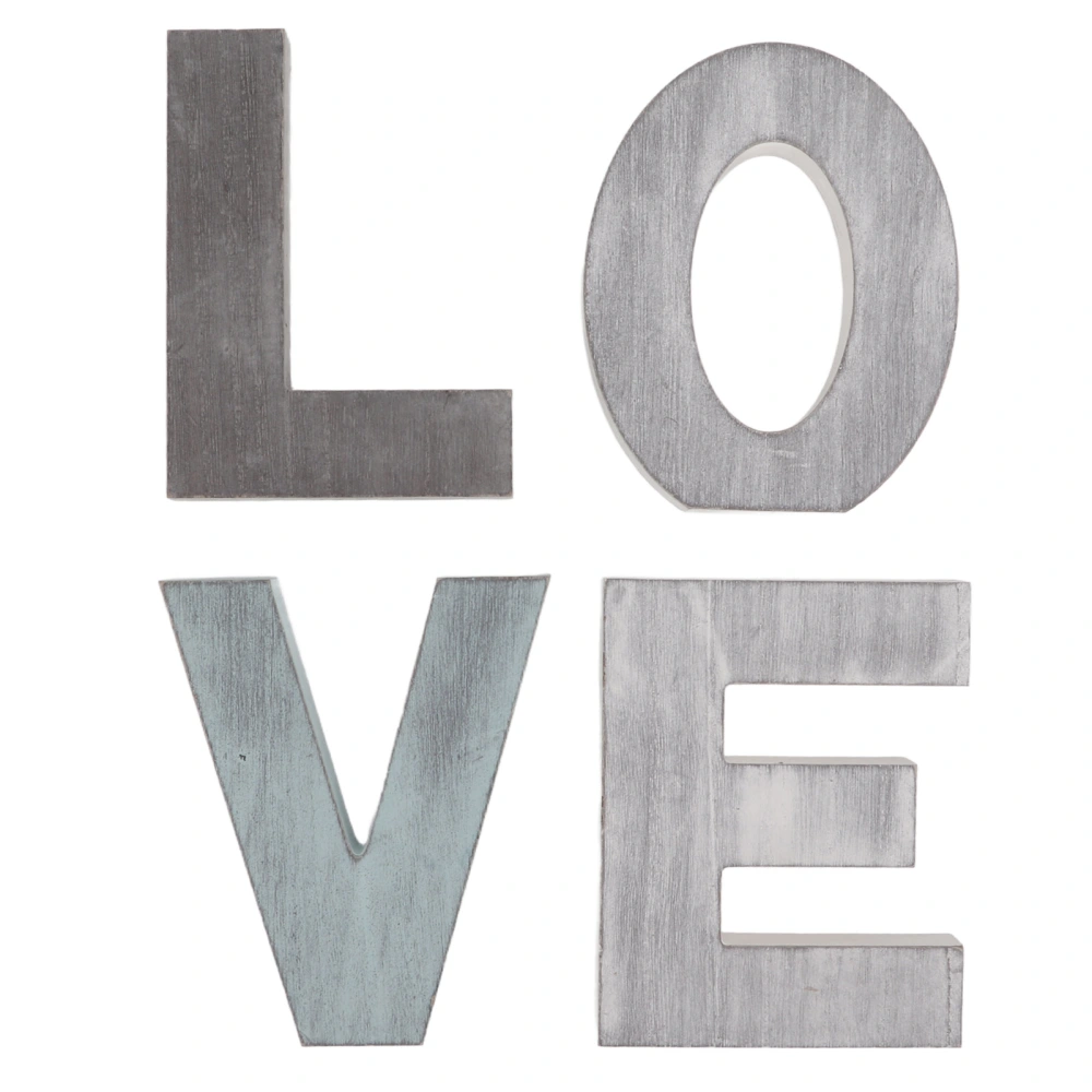 Wood Love Sign Distressed Retro Exquisite Freestanding Multicolor Design Letters LOVE Decoration Ornament