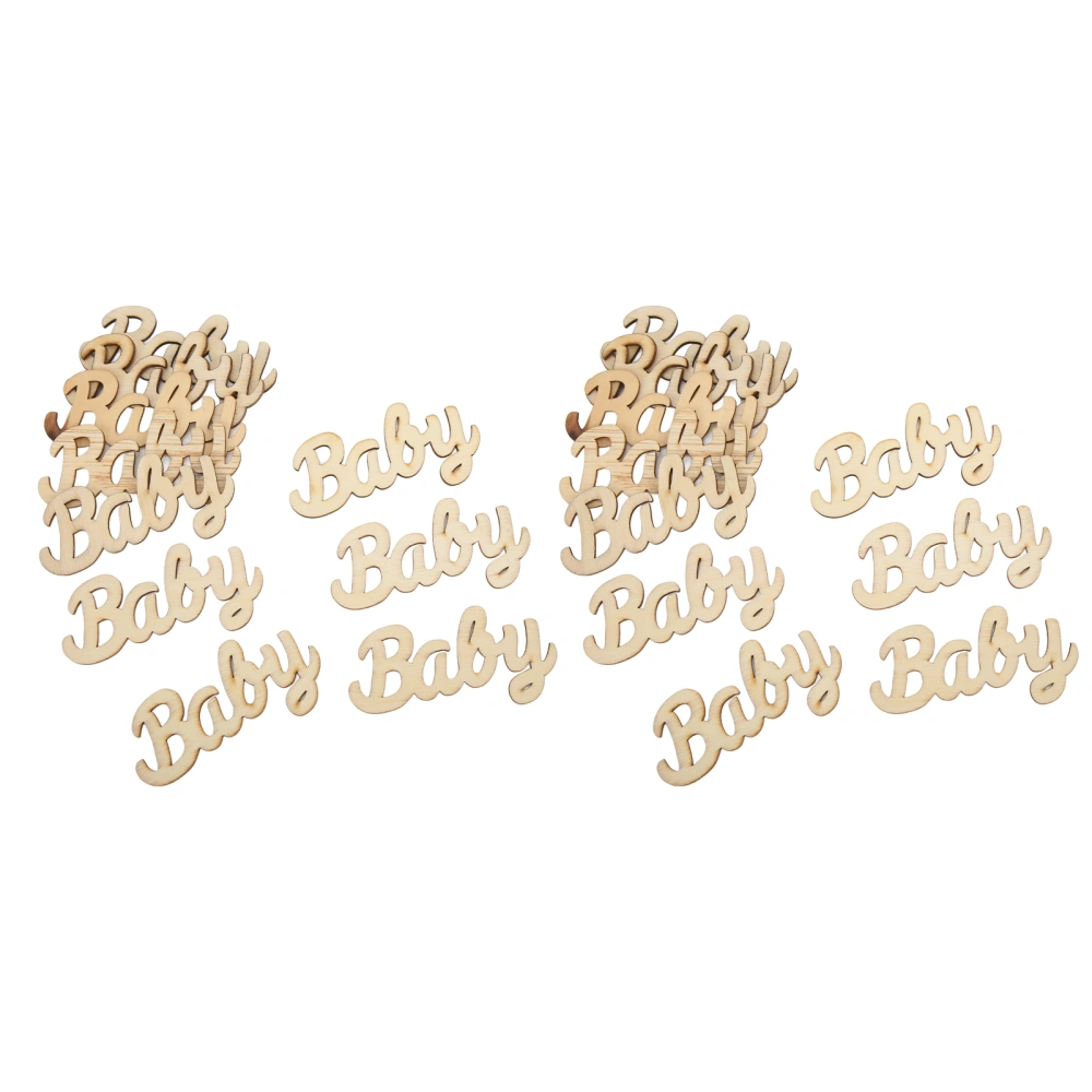 20Pcs Baby Letter Wood Pieces 90x45mm Durable Safe Use Easy Write Personalized Modeling DIY Wood Crafts