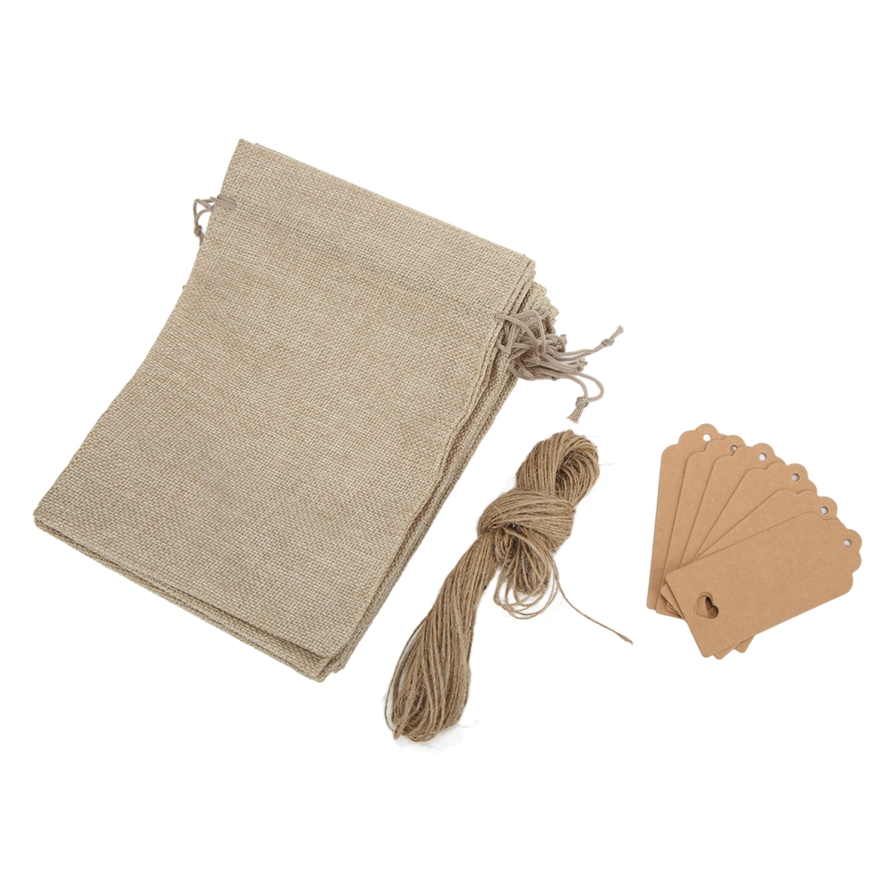 10Pcs Small Burlap Bags Bohemian Style Easy Storage Widely Used Highly Durable Small Drawstring Bags for Gift Jewelry