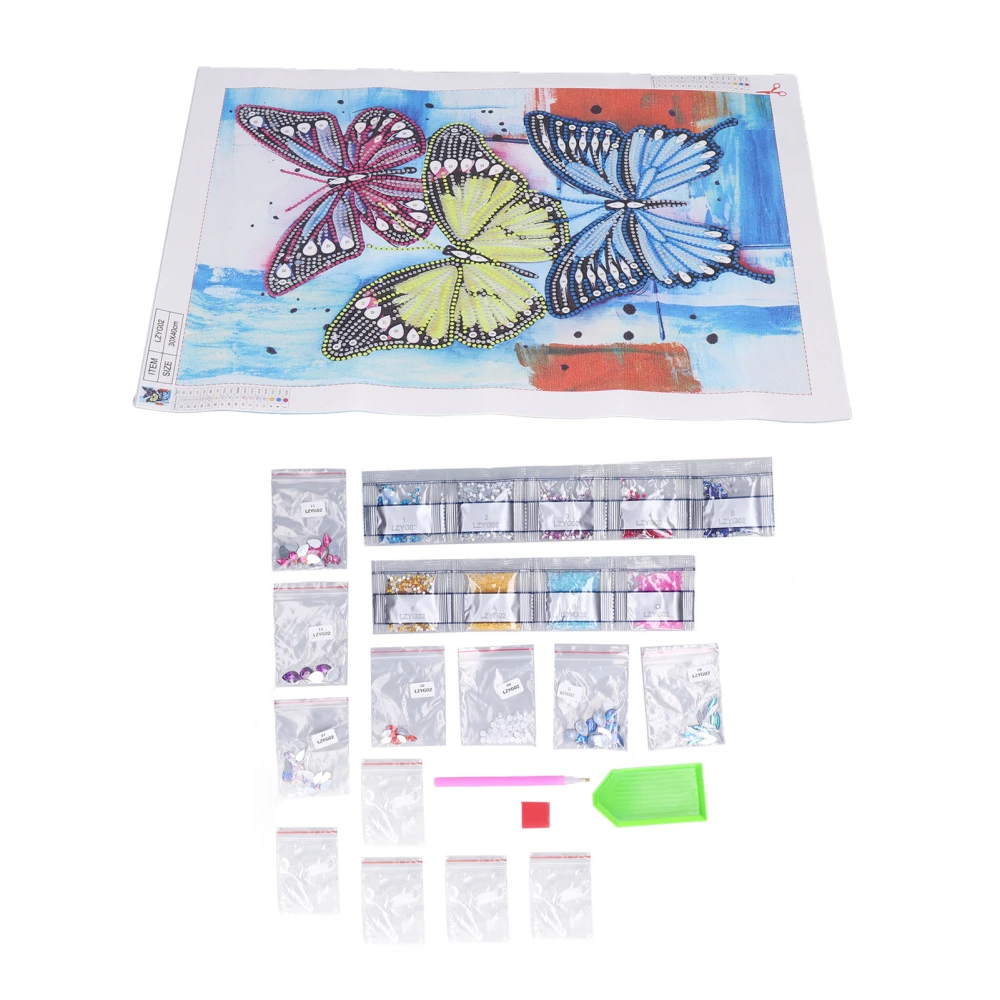 Rhinestone Painting Butterflies Eco Friendly Parent Child Interaction Luminous Effect Rhinestone Painting Kit