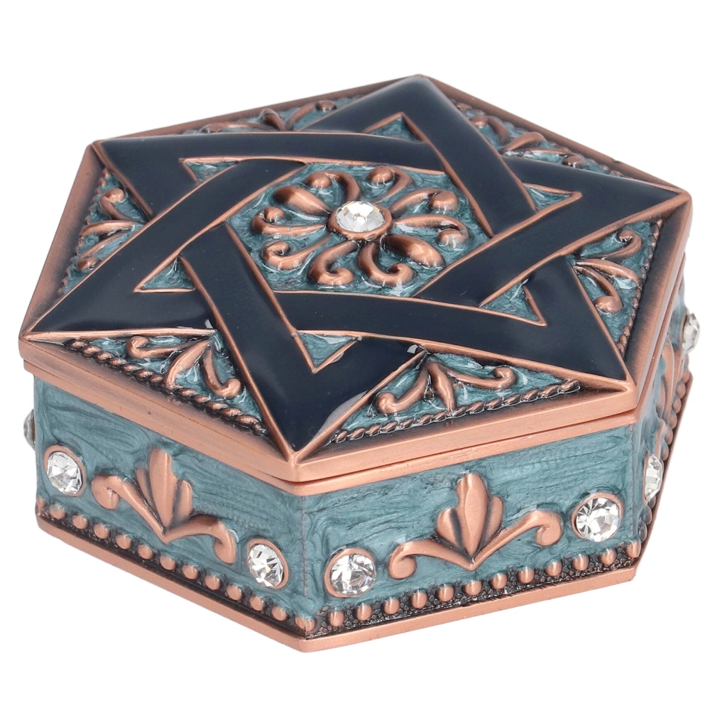 Trinket Box Vintage Six Pointed Star Metal Jewlery Box for Girls Rings Earrings Necklaces Bracelets Desktop Decoration