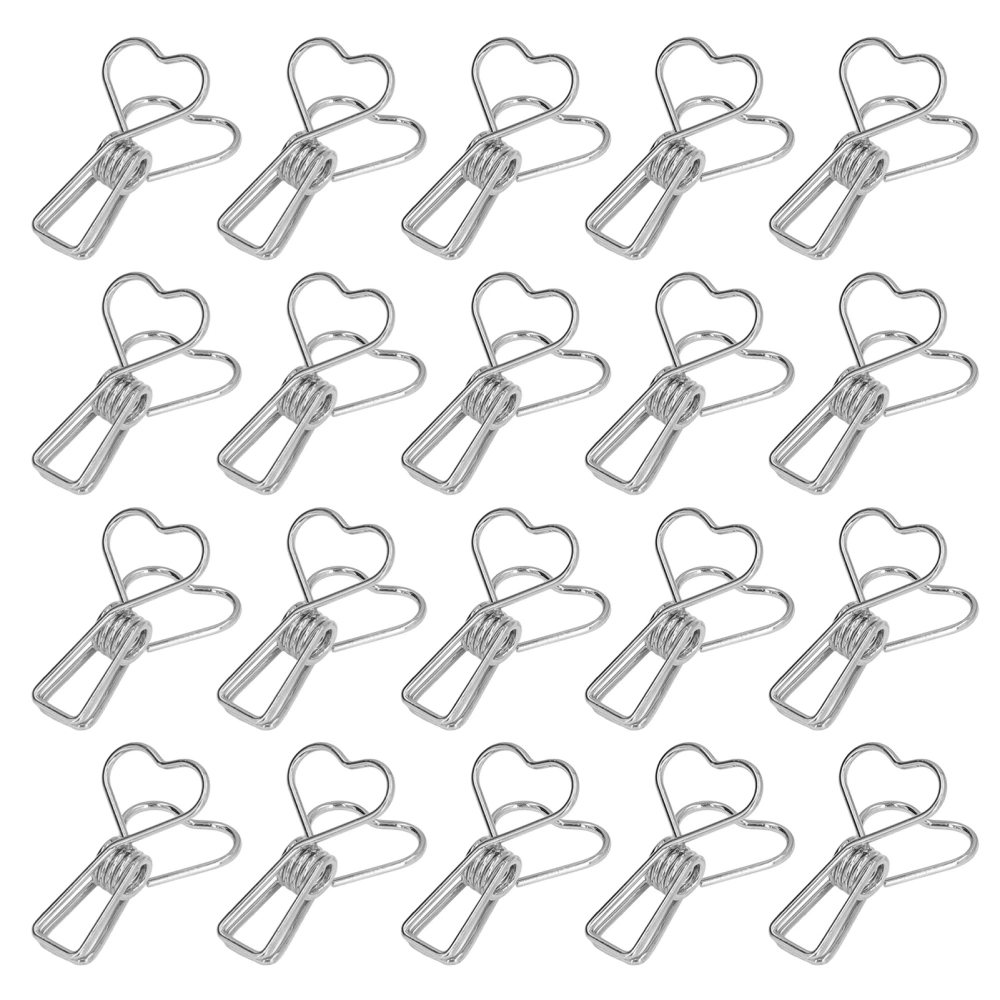 20pcs Paper Clips Elegant Style Durable Wearable Stable Reliable Small Compact Storage Tools for OfficeSilver