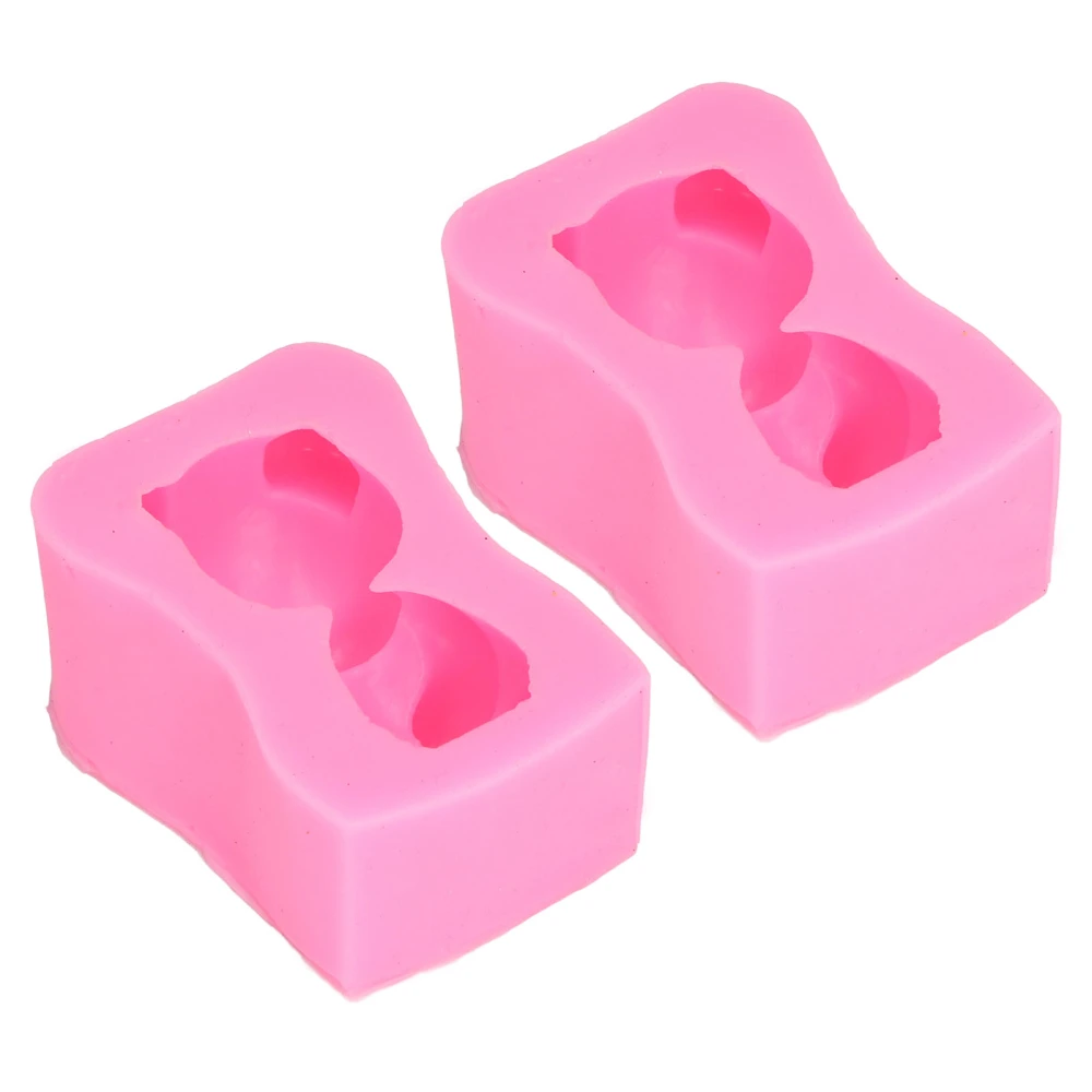 2pcs Bear Mold Pink DIY Interesting Cute Elegant Style Soft Washable Convenient Practical Cooking Supplies for Cake Ice