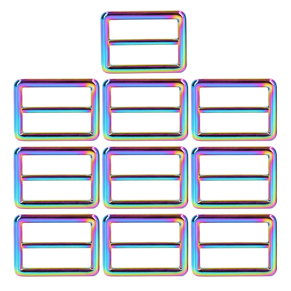 10Pcs Adjustable Slide Buckles Convenient Use High Practicality Colorful Sturdy Metal Glide Buckles for DIY Crafts Bags38mm