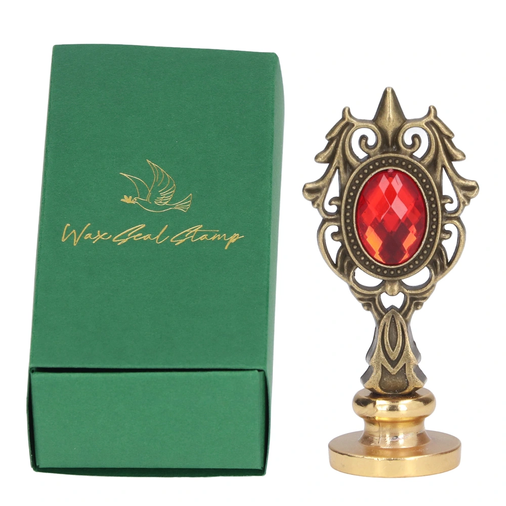 Wax Seal Premium Alloy Exquisite Clear Pattern Detachable Handle Wide Application Wax Stamp for Card Envelop DIYGreen Box and Red Handle