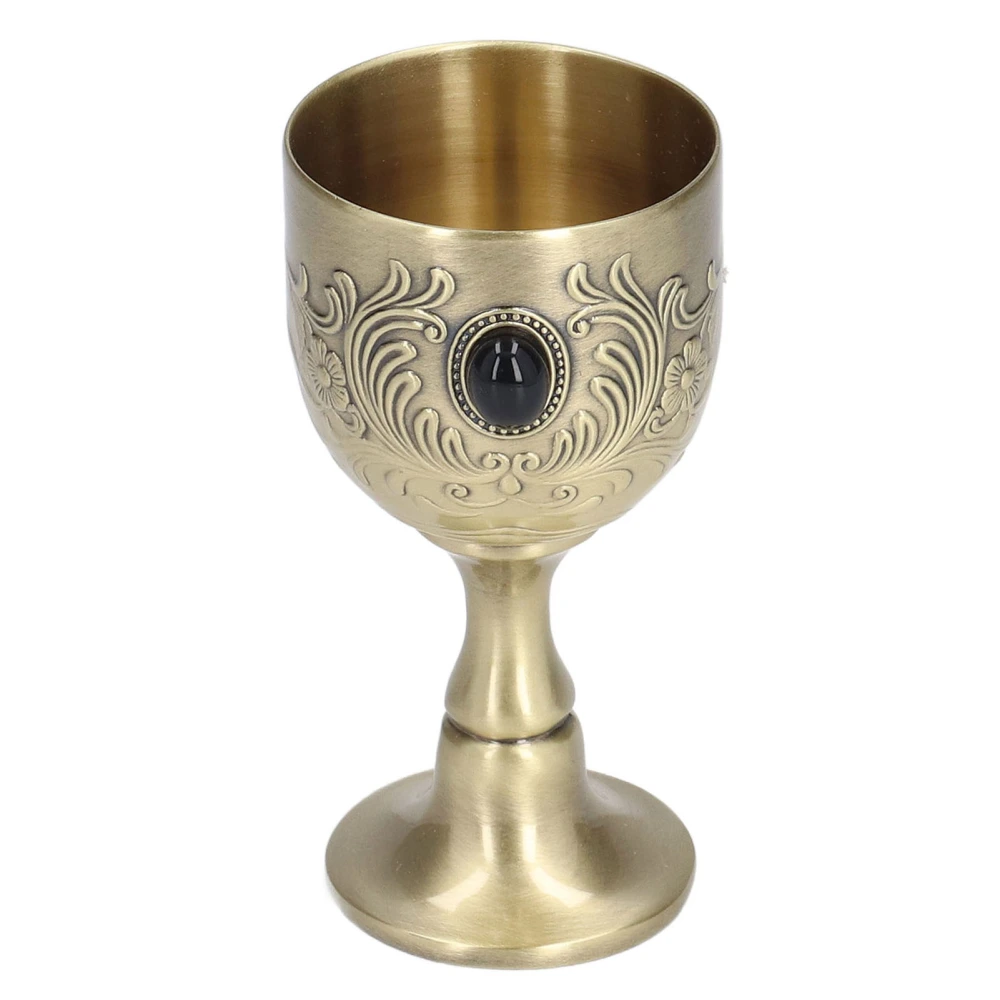 Chalice Zinc Alloy Engraving Flower Pattern Vintage Style Polishing Process Wide Application Goblet