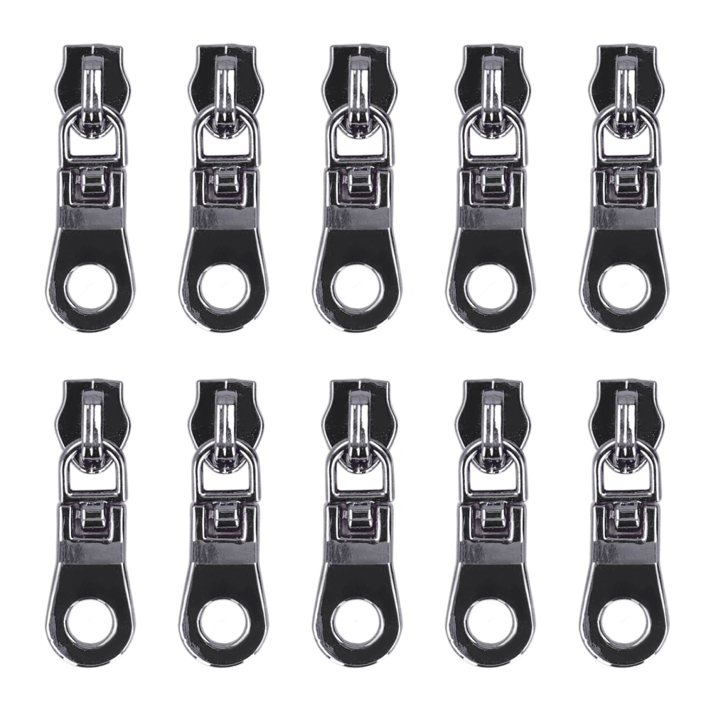 10Pcs Zipper Pull Electroplating Process Bright Color Fadeless Durable Exquisite Zipper Pull ReplacementGray