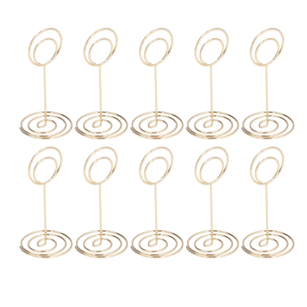 10pcs Table Number Holder Round Base Electroplating Process Elegant Cute Shape Home Ornaments for WeddingsGold