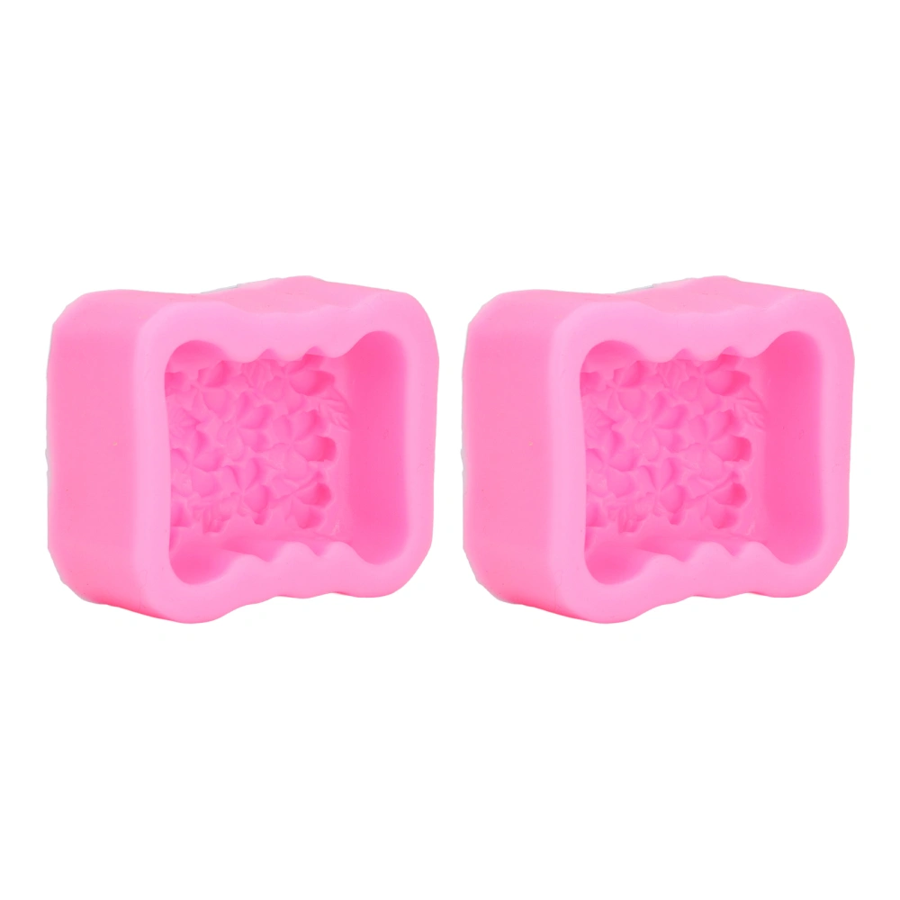 2pcs Flower Mold Pink Reliable Durable Safe Stable Convenient Practical Soft Washable Kitchen Tool for Cake