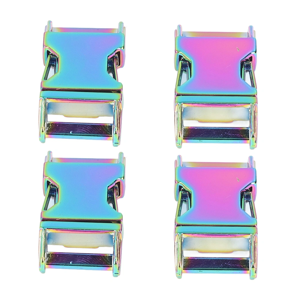 4Pcs Side Release Buckle 25x47mm Zinc Alloy Glossy Durable Wide Application Metal Buckle for Backpack Dog Collar DIYColorful