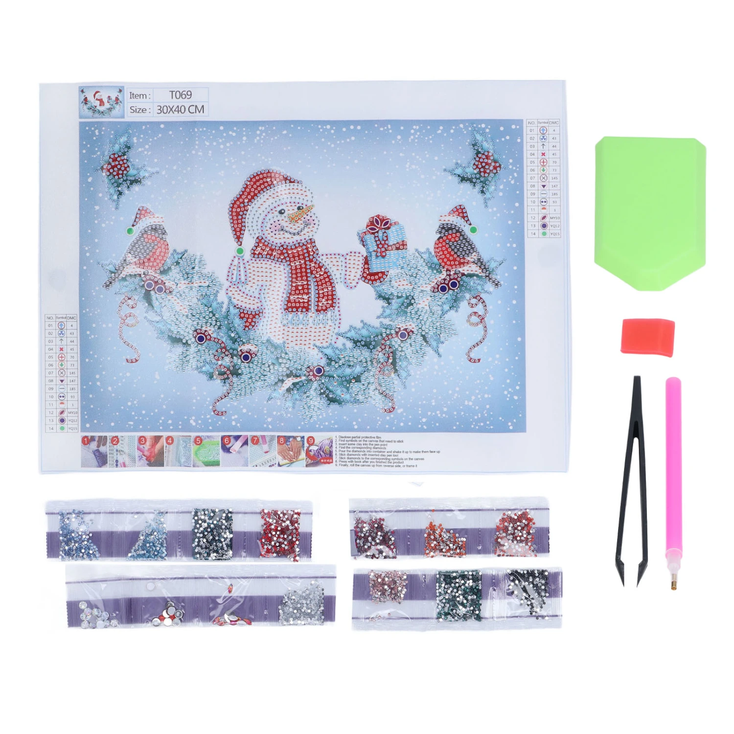 Diamond Painting DIY Christmas Snowman 5D Diamond Painting Embroidery Decorative Painting