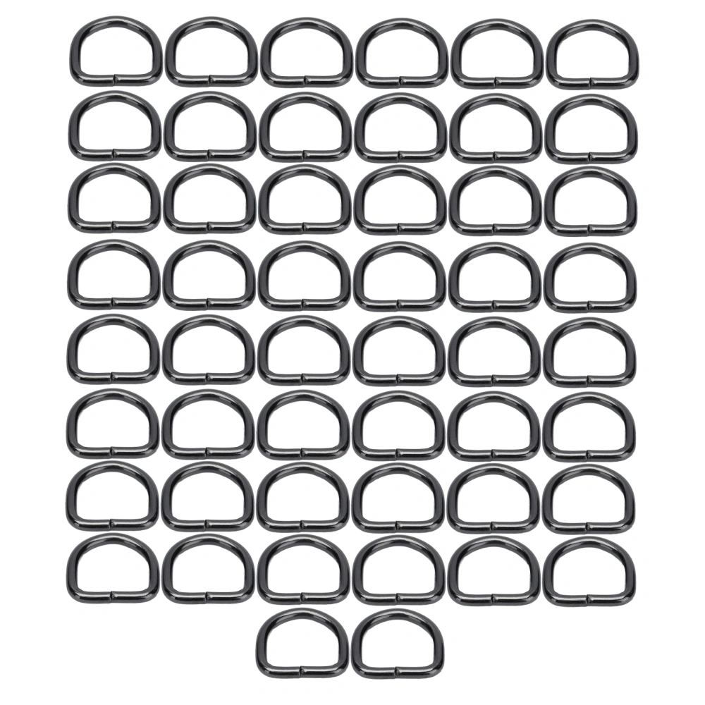 50Pcs D Rings Premium Iron Sturdy Durable Fadeless Exquisite Wide Application Metal D Rings for Bag Clothes WalletGray 2x11x11mm