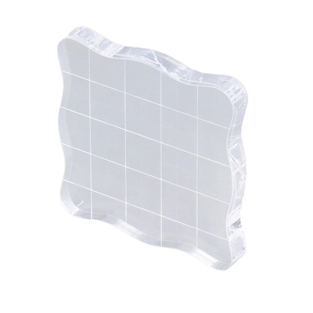 Clear Stamps 7.5x7.5cm Arcuate Side High Safety Transparent Easy Cleaning Reusable Durable Acrylic Block