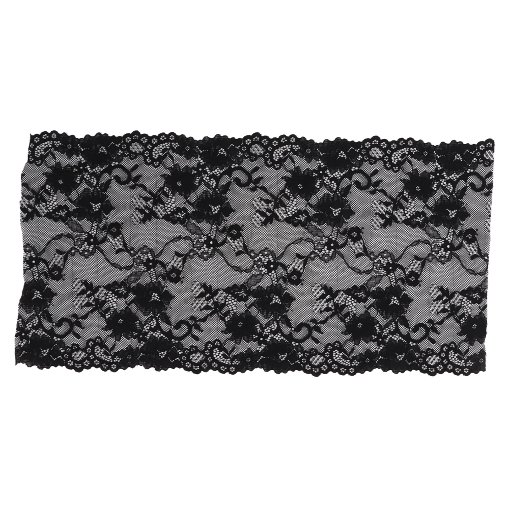 Lace Ribbon 24cm Wide 10 Yards Good Elasticity Safe Use Simple Operation Clothing AccessoriesBlack