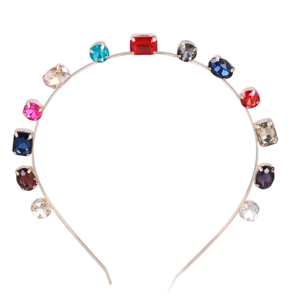 Rhinestone Headband Good Flexibility Shiny Beautiful Practical Exquisite Stylish Hairband Hair AccessoriesDark Colorful