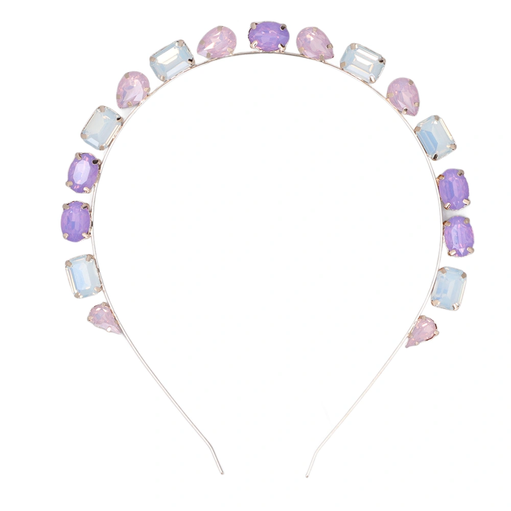 Rhinestone Headband Premium Material High Durability Comfortable Wear Bright Colors HairbandPurple CHT-714