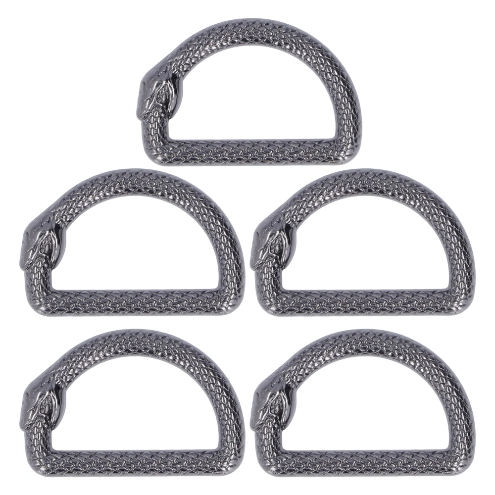 5Pcs D Rings Zinc Alloy Sturdy Durable Multifunctional Wide Application Metal D Rings for Bag Backpack BeltGray