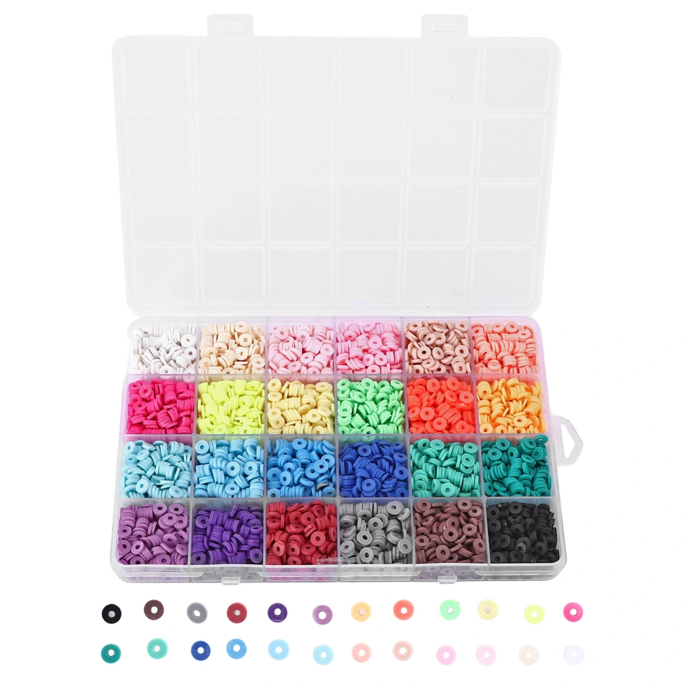 Clay Bead Kit 24 Colors Lightweight Waterproof DIY Interesting Attractive Decorative Bracelet Accessories for Gift