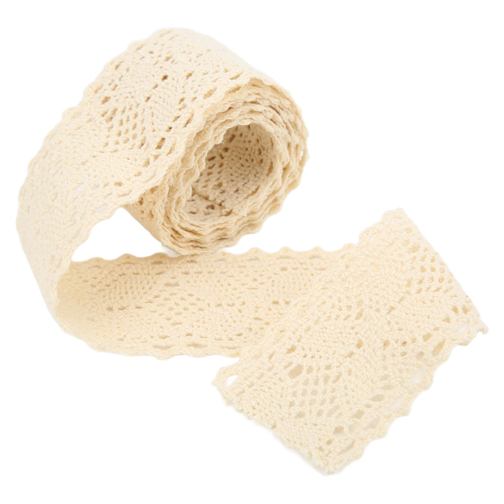 Lace Ribbon Cotton Thread 20 Yards Hollow Decorative Accessories for Clothing Decoration DIY CurtainBeige