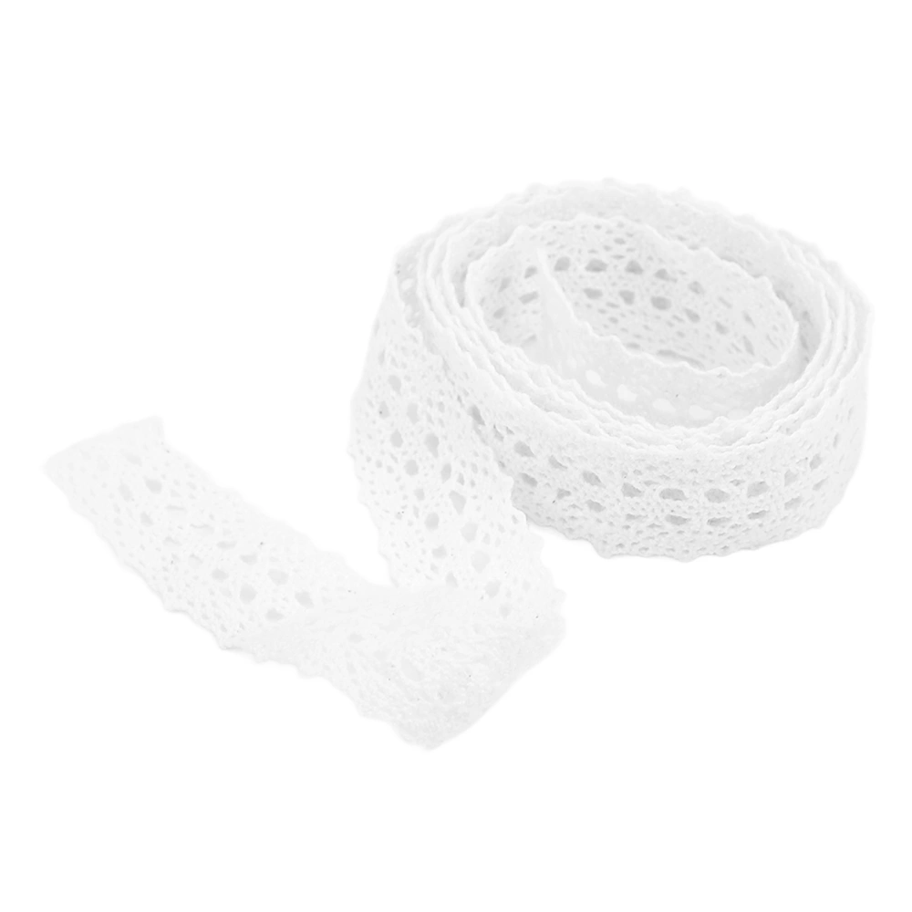 Lace Trim 20 Yards Long 2.3cm Width Exquisite Pattern Skin Friendly Durable Wide Application White Lace RibbonWhite