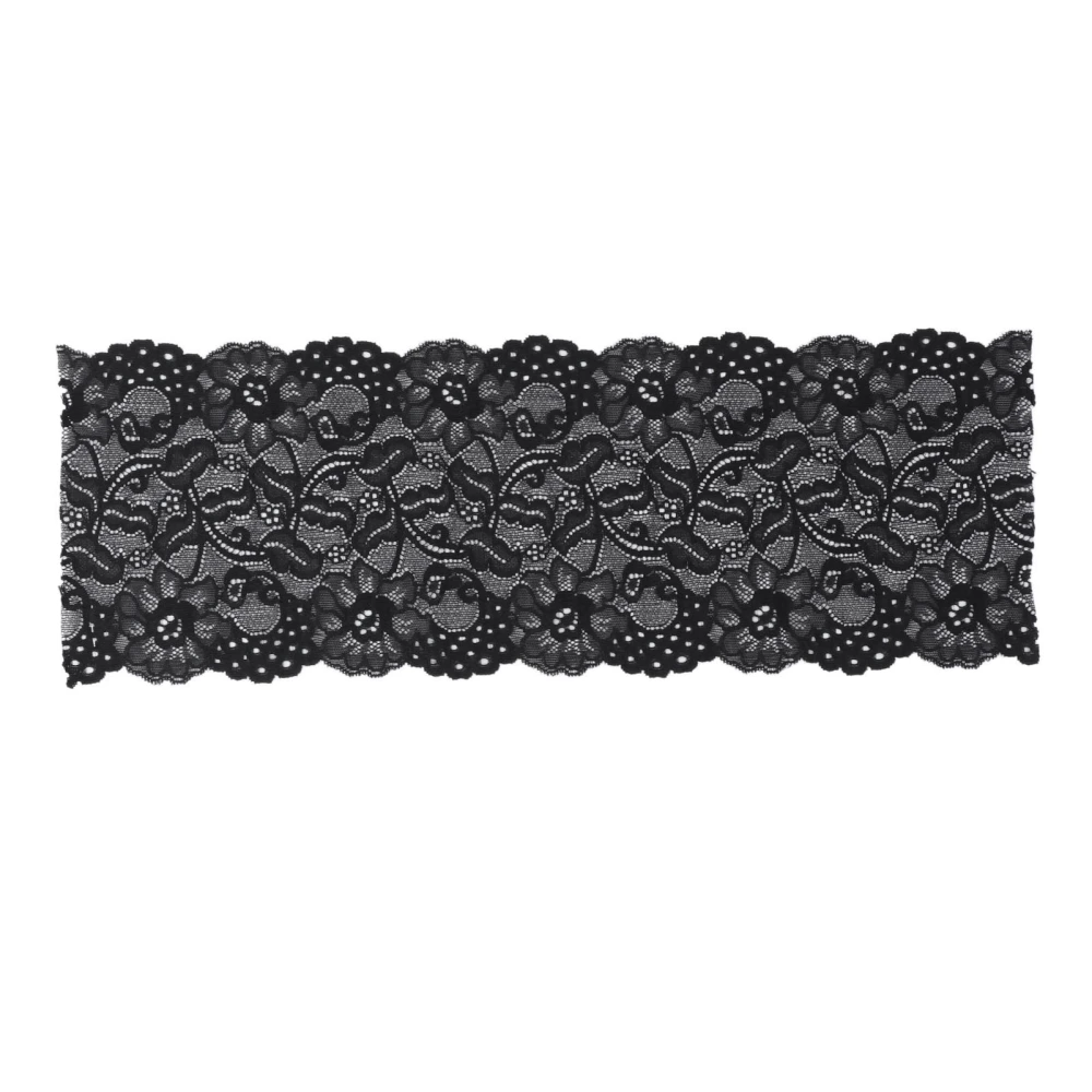 Lace Ribbon 17cm Wide 10 Yards Good Elasticity Safe Use Simple Operation Add Elegance Clothing AccessoriesBlack