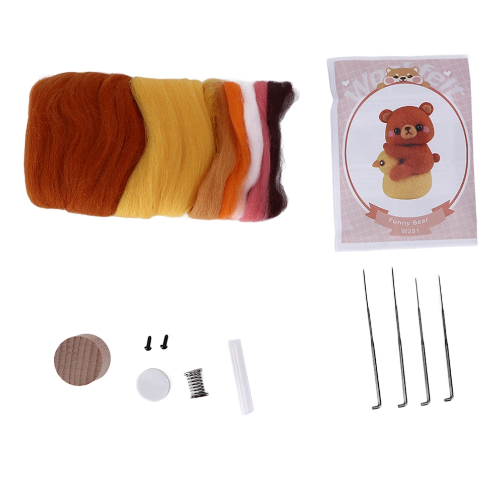 Needle Felting Kit Natural Material Easy Operation Safe Eco Friendly Relieve Pressure Felting Kit for Beginners